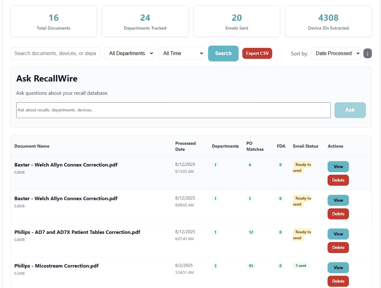RecallWire platform overview